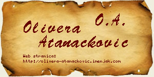 Olivera Atanacković vizit kartica